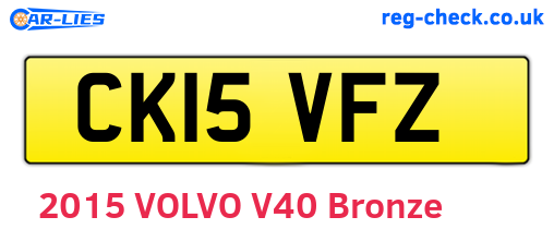CK15VFZ are the vehicle registration plates.