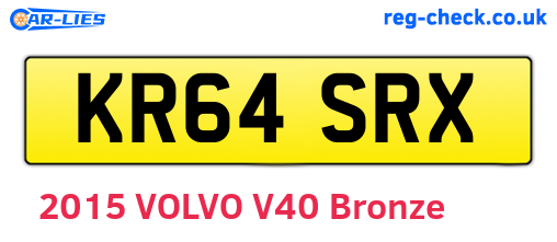 KR64SRX are the vehicle registration plates.