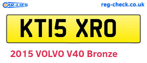 KT15XRO are the vehicle registration plates.