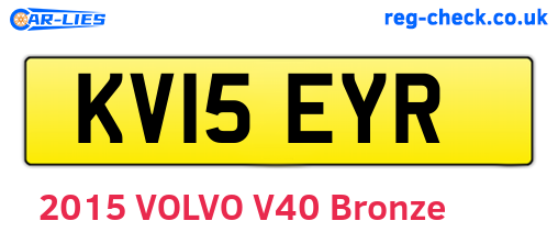 KV15EYR are the vehicle registration plates.