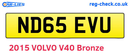 ND65EVU are the vehicle registration plates.