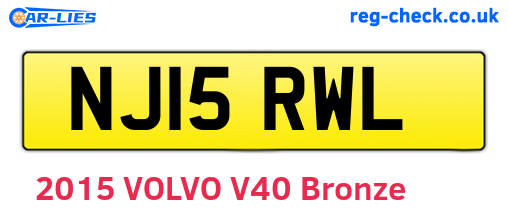 NJ15RWL are the vehicle registration plates.