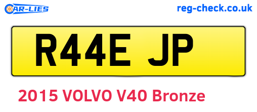 R44EJP are the vehicle registration plates.