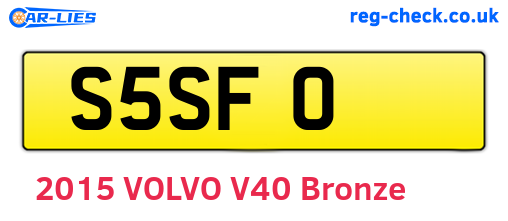 S5SFO are the vehicle registration plates.