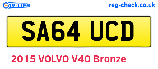 SA64UCD are the vehicle registration plates.