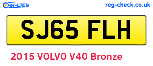 SJ65FLH are the vehicle registration plates.