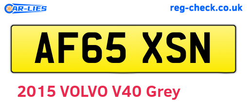 AF65XSN are the vehicle registration plates.