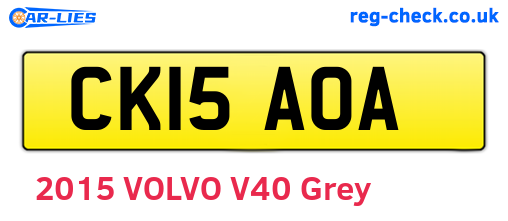 CK15AOA are the vehicle registration plates.