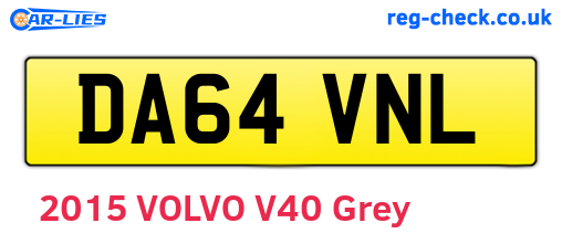 DA64VNL are the vehicle registration plates.