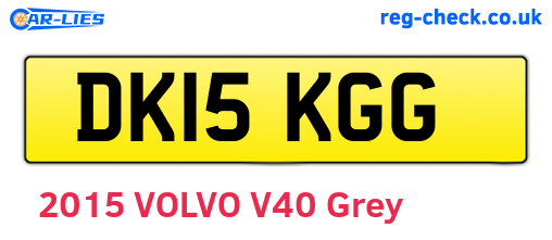 DK15KGG are the vehicle registration plates.