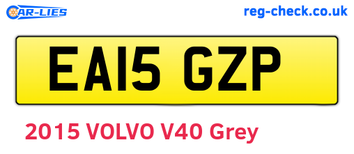 EA15GZP are the vehicle registration plates.