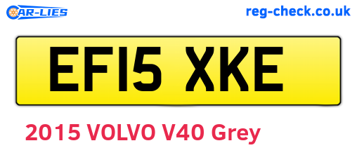 EF15XKE are the vehicle registration plates.