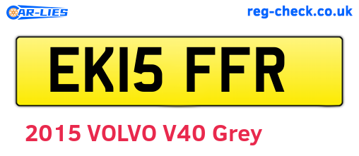 EK15FFR are the vehicle registration plates.