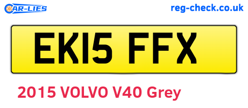 EK15FFX are the vehicle registration plates.
