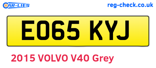 EO65KYJ are the vehicle registration plates.