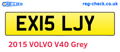 EX15LJY are the vehicle registration plates.