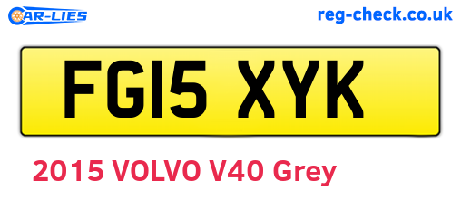 FG15XYK are the vehicle registration plates.