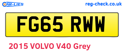 FG65RWW are the vehicle registration plates.