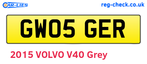 GW05GER are the vehicle registration plates.