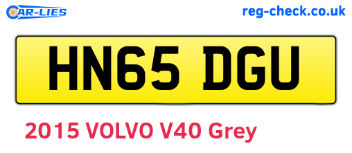HN65DGU are the vehicle registration plates.