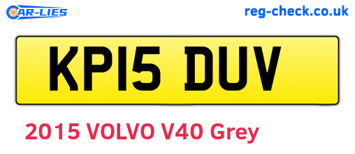 KP15DUV are the vehicle registration plates.