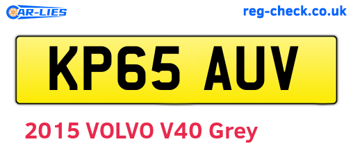 KP65AUV are the vehicle registration plates.