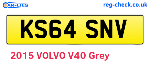 KS64SNV are the vehicle registration plates.