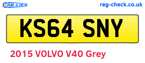 KS64SNY are the vehicle registration plates.