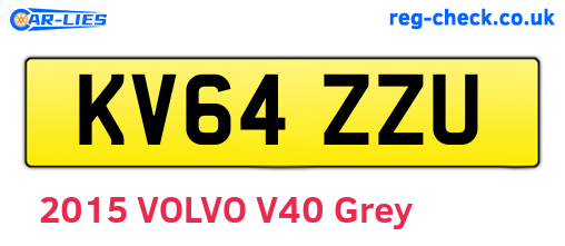 KV64ZZU are the vehicle registration plates.