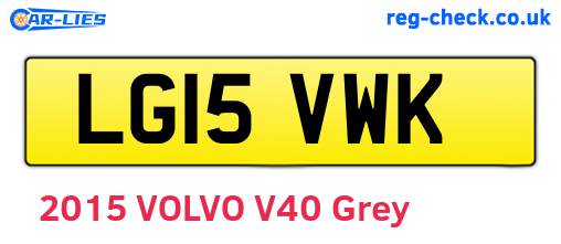 LG15VWK are the vehicle registration plates.