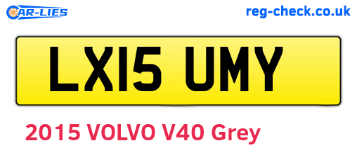 LX15UMY are the vehicle registration plates.