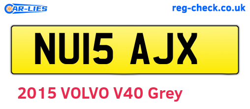 NU15AJX are the vehicle registration plates.