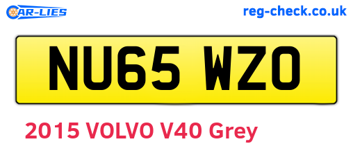 NU65WZO are the vehicle registration plates.