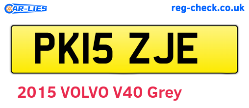 PK15ZJE are the vehicle registration plates.