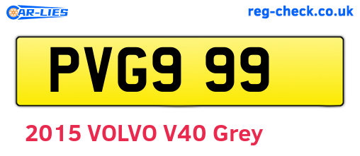 PVG999 are the vehicle registration plates.