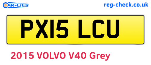 PX15LCU are the vehicle registration plates.