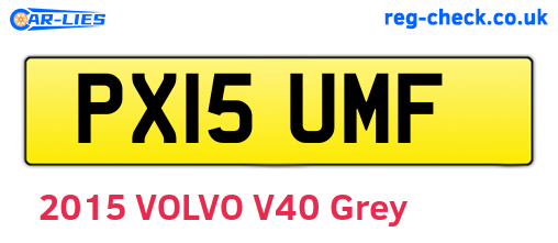 PX15UMF are the vehicle registration plates.