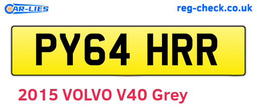 PY64HRR are the vehicle registration plates.