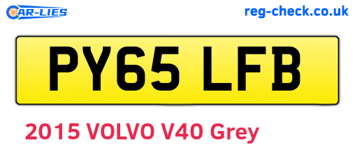 PY65LFB are the vehicle registration plates.