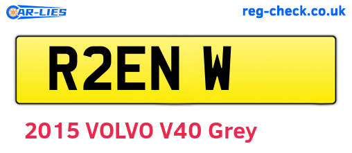 R2ENW are the vehicle registration plates.
