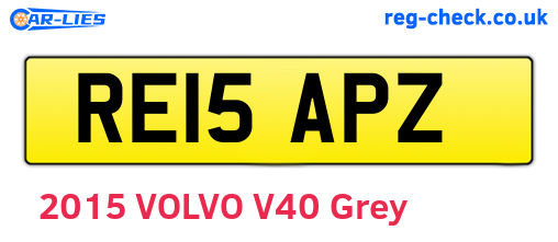RE15APZ are the vehicle registration plates.