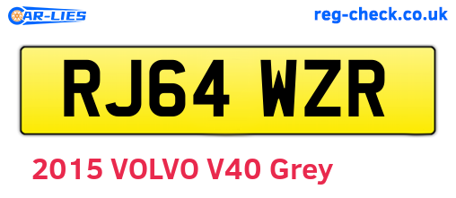 RJ64WZR are the vehicle registration plates.