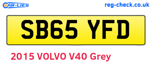 SB65YFD are the vehicle registration plates.