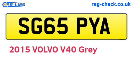 SG65PYA are the vehicle registration plates.