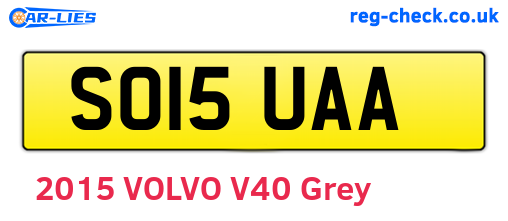SO15UAA are the vehicle registration plates.