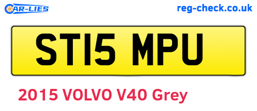 ST15MPU are the vehicle registration plates.