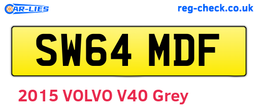 SW64MDF are the vehicle registration plates.
