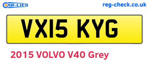 VX15KYG are the vehicle registration plates.