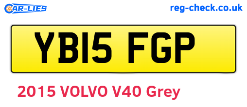 YB15FGP are the vehicle registration plates.