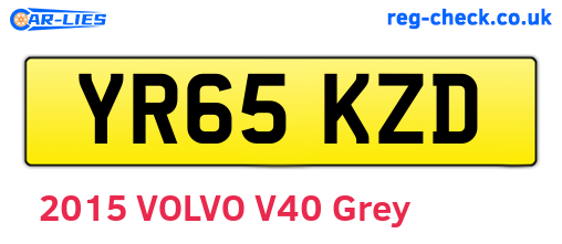YR65KZD are the vehicle registration plates.